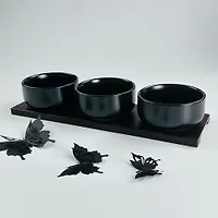 Набор из 3 салатников 10см на подставке BLACKWOOD в под.уп.(х24)Фарфор арт.235-030