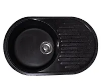 Мойка GranAlliance G-30   (725 х450мм) черная с сифоном