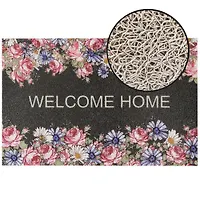 Коврик придверный ПВХ HOME MAT 50*80 см Лапша Уют Цветы 1/10