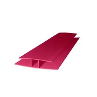 Профиль поликарбонатный ROYALPLAST HP соединительный 10мм Гранат; 6м
