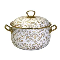 Кастрюля  "Империя" 2,1 л с металлической крышкой, с золотыми ручками, в подарочной упаковке арт.MFK