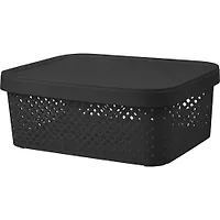 Корзина для хранения с крышкой Plast Team BLACK 10 л PT500511621