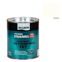 ЭкоДом Грунт-эмаль по ржавчине 3 в1 белая RAL 9010 (2,5 кг) (65018)