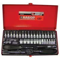 Набор слесарно-монтажный, с квадратом 1/4"  38 предмет MATRIX MASTER 13522