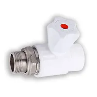 Кран шаровой для радиатора прямой 25x3/4" (50/10) (Valfex) БЕЛЫЙ