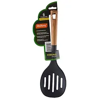 Шумовка из нейлона, серия Foresta, с пластм ручкой/дизайн под дерево, 34*10,5 см, тм Mallony арт.006