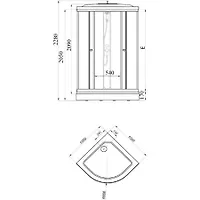 Душевая кабина Triton Стандарт 100*100 А 1/4 круга,низкий поддон Мозайка,ДН4(7 мест+сифон D90мм)
