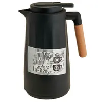 ALPENKOK AK-10111S Термос-кувшин со стеклянной колбой 1,0л, черный(12)