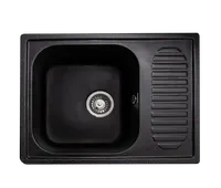 Мойка GranAlliance G-23   (630 х490мм) черная с сифоном