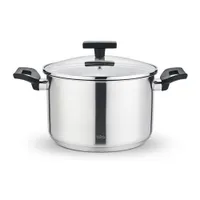 LR02-250 Кастрюля LARA (нерж) ВЕСТА 24x14,5см 6.5л, капсулированное индукционное дно, стекл. крышка