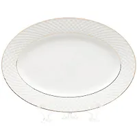 Кембридж, Блюдо керамика, овальное, 35 см, белое, , Daniks, Y4-2737 (333147)