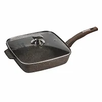 Сковорода квадратная 26*26 см "Premium" (mokko) со съемной ручкой и стекл. крышкой арт. с027902