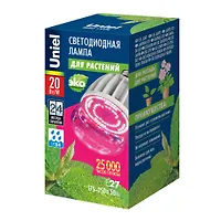 Лампа светодиодная для растений, IP54. Форма "M" LED-M80-20W/SP/E27/CL ALS55WH (11098)