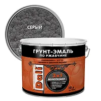 Молотковая грунт-эмаль по ржавчине Рогнеда 10 л серый