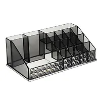 ЮНИLOOK Органайзер для декорат косметики прозрач, 22,4х12,6х8см, PS,черный, ВЗ24-32 (357-317)