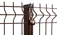 Забор из 3D панелей, 1730х2500, d 3.3мм, ячейка 55х200мм RAL8017 (коричневый)