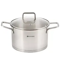 Кастрюля нерж, 4.75 л, с крыш, крыш стекло, Daniks, Ирати, индукц, SD-01369-22 (505744)