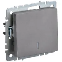 BRITE Выключатель 1-клавишный с индикацией 10А ВС10-1-1-БрС сталь Iek