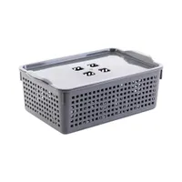 Корзинка "Лофт" 3,8л 295х185х105 мм с крышкой (серый) 643108 "Виолет"