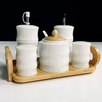 Набор для специй с сахарницей и бутылки для масла/уксуса 5пр. на под-ке BAMBO в под.уп.(х12) арт.140