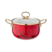 Кастрюля эмалированная agness со стеклянной крышкой, 2,3л, диа. 16см 915-110