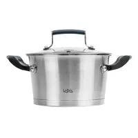 LR02-280 Кастрюля LARA (нерж) ВЕНЕРА 20x11см 3.1л, капсулированное индукционное дно, стекл. крышка