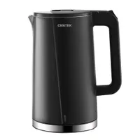 Чайник Centek CT-0005 <Black> 1.7л, 2200Вт, бесшовная колба, двойные стенки, эффект термоса