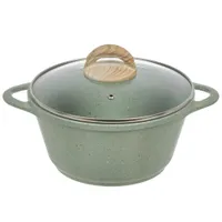 Кастрюля алюминий, антипригарное покрытие, 2 л, с крышкой, крышка стекло, круглая, Гурман, Мята, ГМк