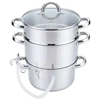 Соковарка из нерж  MAL-JUICER-1, объем - 6 л, 3 чаши, стекл кр. с пароотвод., зерк полир 985879
