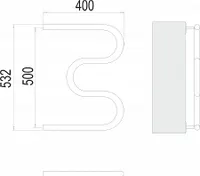 Полотенцесушитель AISI (нерж. сталь) 32x2 M-образн. 500 х 400мм TERMINUS( резьба 1 дюйм)