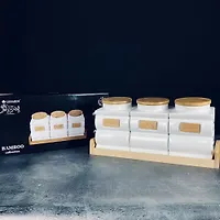 Набор из 3 банок 1 л на подставке BAMBOO в под.уп.(х6) Фарфор 140-100
