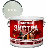 Защитно-декоративное покрытие для древесины Акватекс Экстра белый 9 л (18177)