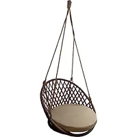Кресло подвесное Майорка арт.М455-МТ009 цв.корзины темно-коричневый, цв.подушки бежевый "Garden stor