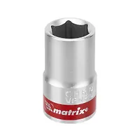 Головка торцевая, 14 мм, 6-гранная, CrV, под квадрат 1/2", хромированная// MATRIX MASTER арт.13114