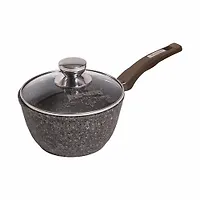 Ковш 1,7л АП "Premium" (mokko) с несъемной ручкой и стеклянной крышкой арт. 82902