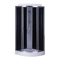 Душ.кабина HD-KU100100LB2 LOW 100х100x215 черн.зад.стекла,тонир.перед.стекла, низ.поддон 14 см.