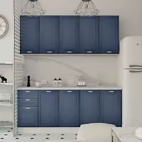 Кухонный гарнитур Антея 2.0 ясень синий софт (ШВ400/800/800,ШН3Я400,ШН800,ШНМ800,столеш0.8+0.8+0,4 бел) г.Пенза