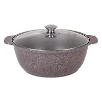 АП Кастрюля-Жаровня 5л со ст. крышкой  (кофейный мрамор) "Kukmara" жмк52а