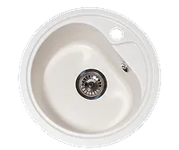 Мойка GranAlliance G-13 (d-440 мм) белая с сифоном