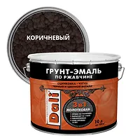 Молотковая грунт-эмаль по ржавчине Рогнеда 10 л коричневый