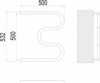Полотенцесушитель AISI (нерж. сталь) 32x2 M-образн. 500 х 500мм TERMINUS(резьба 1дюйм)
