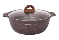 Кастрюля-жаровня 4л со стекл. крышкой, АП линия "Granit ultra" (red) "Kukmara"  жга41а