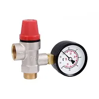 Клапан предохранительный 1/2 гш с манометром 1/4" (3 bar) PF577-3