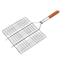 Решетка для гриля 40*30*2см с деревянной ручкой (707)