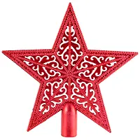 Верхушка на елку "Звезда ажурная" 15*15см, цвет красный арт.103319