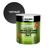 ЭкоДом Грунт-эмаль по ржавчине 3 в 1 молотковая 2,2 кг черный