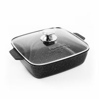 Жаровня квадратная 26х26 см АП Гранит black арт. 38802