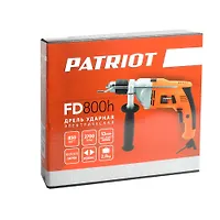 Дрель электрическая ударная PATRIOT FD 800h, с ударом, мощность 850Вт,0-2700об/мин,43200 уд/мин, мак