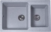 Мойка GranAlliance G-54 (770 х510мм) двухсекционная ,серая с сифоном