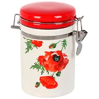 Банка для сыпучих продуктов, доломит, 0.55 л, 9.5х9.5х15.3 см, с крышкой, Daniks, Алый мак (455657)